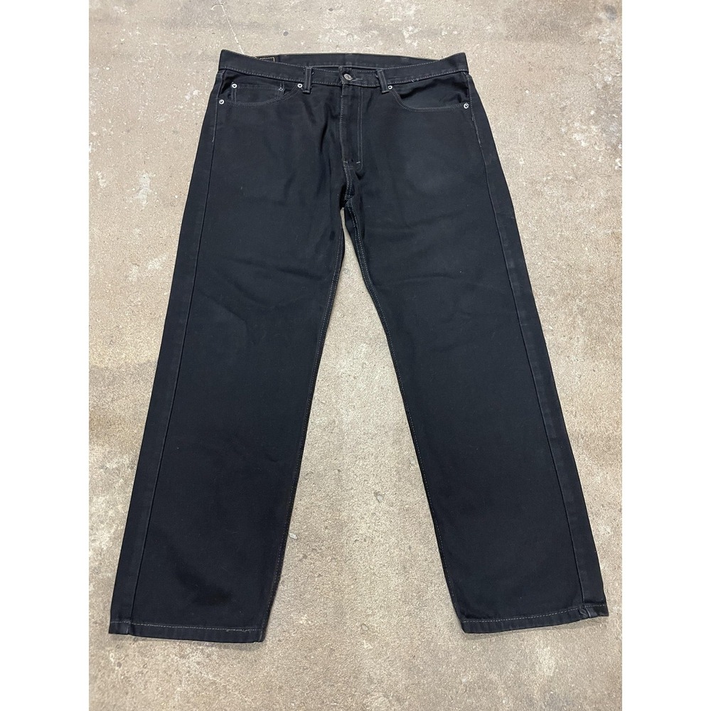 Levis 505 Jeans Mens 38x30 Black Regular Fit Straight Leg Zip Fly PC9 00505-0260